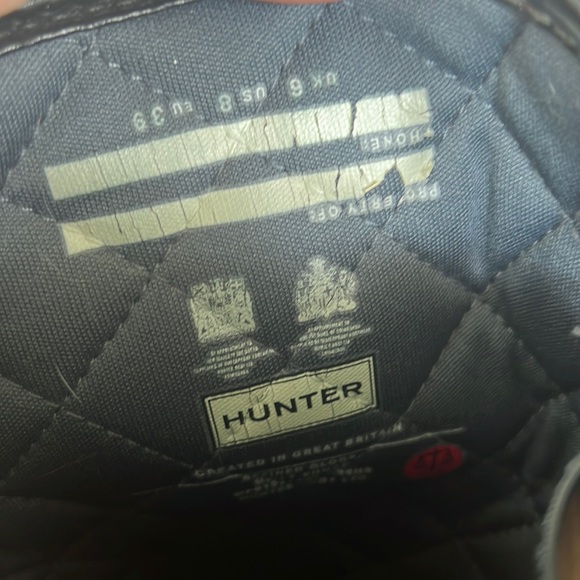 Hunter Refined High Gloss Quilted Short Waterproof Rain Boot in Dark Slate - Picture 7 of 7